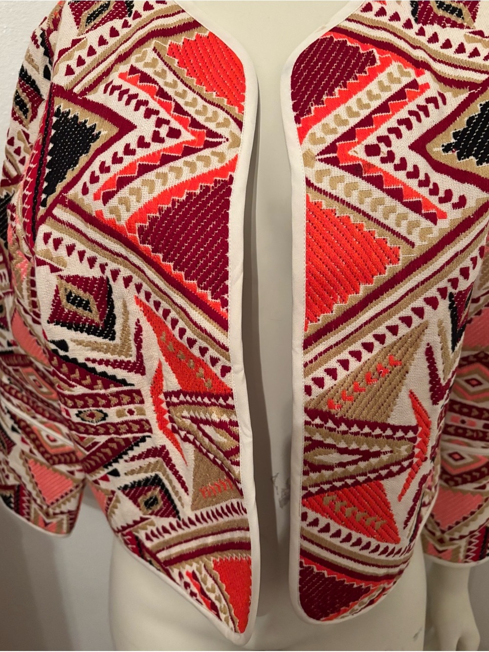 Top Shop Geometric Open-Front Jacket in Multi-Color 4 - Picture 7 of 14